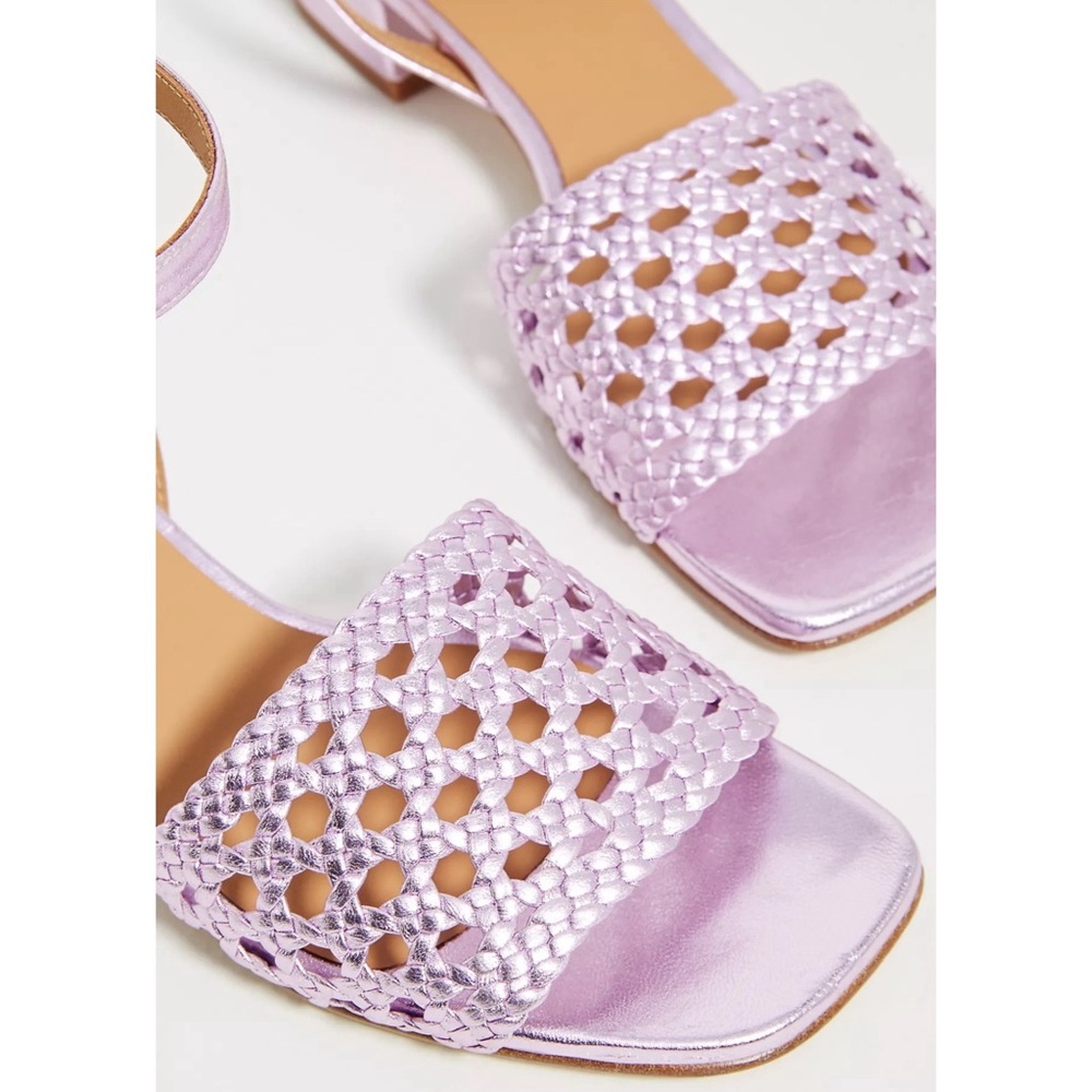 Anthropologie Brida Heeled Elegant Lavender Block Heel Sandals NWT SZ 8 - Picture 3 of 16